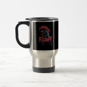 Taza De Viaje Cuervo divertido gótico luna pájaro Halloween retr