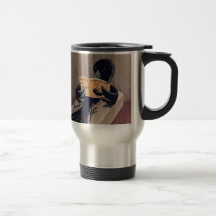 Taza De Viaje Cuervo leyendo El Cuervo Divertido