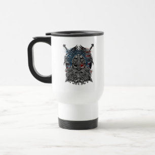 Taza De Viaje Cuervos y espadas de Odín Mitología vikinga bander