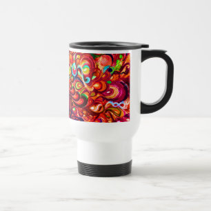 Taza De Viaje Cuidada pintura abstracta de giro