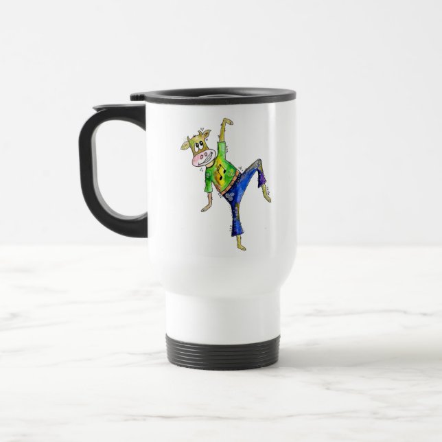 Taza De Viaje Cuidada y caprichosa vaca bailarina (Izquierda)