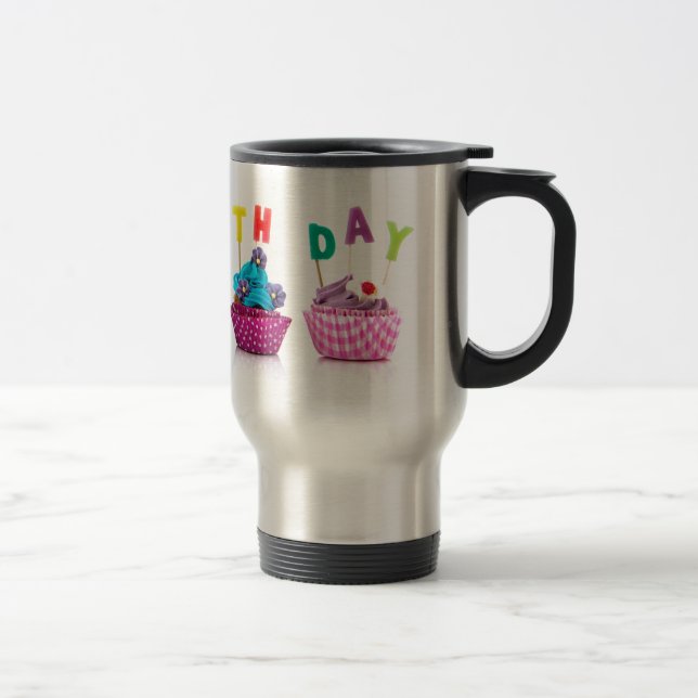 Taza De Viaje Cupcakes de Cumpleaños Feliz (Derecha)