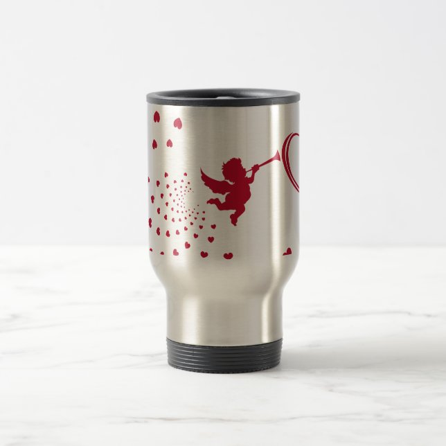 Taza De Viaje Cupido cupido y corazón barba de viaje (Centro)