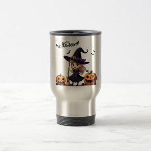 Taza De Viaje Cura, bruja anime Halloween