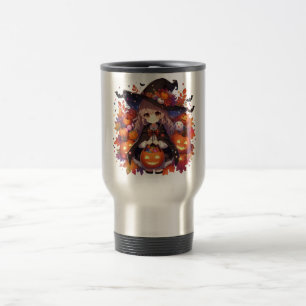 Taza De Viaje Cura, bruja anime Halloween