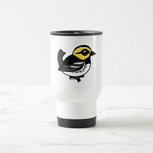Taza De Viaje Curruca De oro-cheeked de Birdorable (Centro)