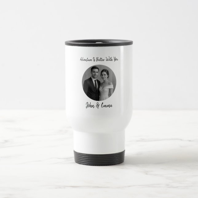 Taza De Viaje Custom Couple – Adventure Is Better With You (Centro)