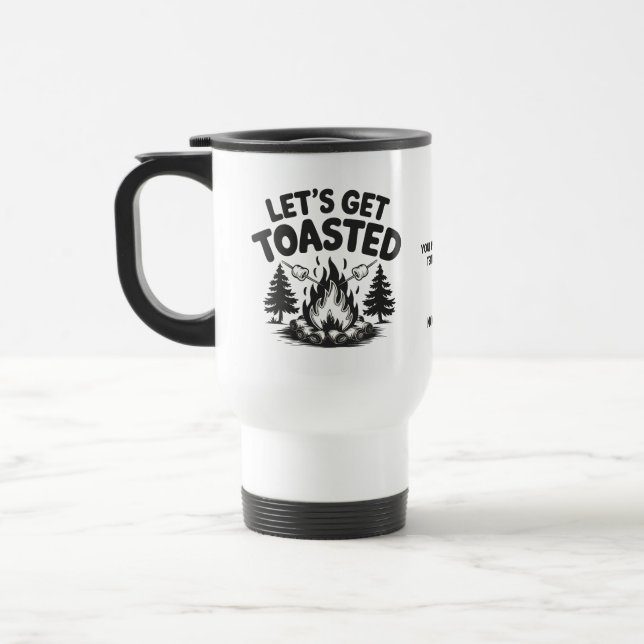Taza De Viaje Custom Name & Text Camping (Izquierda)