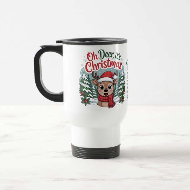 Taza De Viaje Custom name unique Christmas deer (Izquierda)