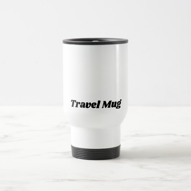 Taza De Viaje Custom Text Travel Mug in Clean White Finish (Centro)