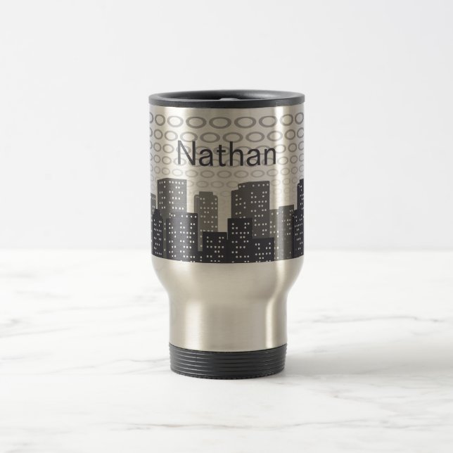 Taza De Viaje Custom Urban Cityscape Shades of Grey Personalised (Centro)