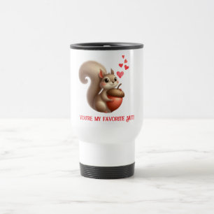 Taza De Viaje Cute ardilla divertida día de San Valentín