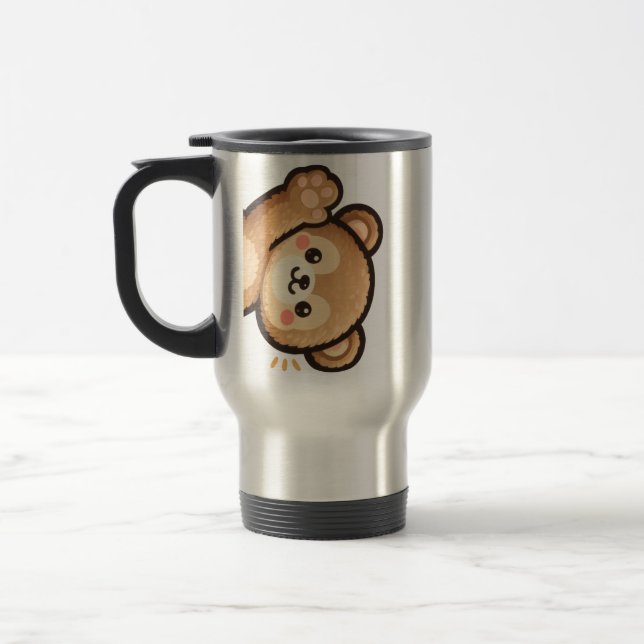 Taza De Viaje Cute Bear Travel Mug | Kawaii Stainless Steel Coff (Izquierda)