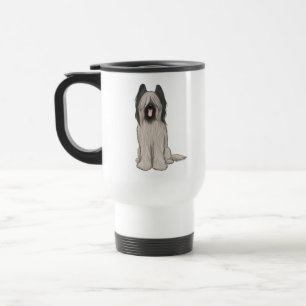 Taza De Viaje Cute Briard Cartoon Dog