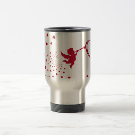 Taza de viaje Cute Cupid & Hearts