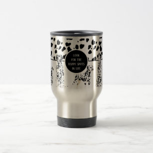 Taza De Viaje Cute dálmata Black & White Happy Spots