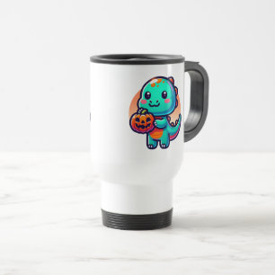 Taza De Viaje Cute Dino Calabaza Halloween Mug