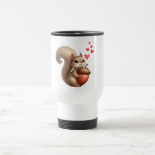 Taza De Viaje Cute divertido día de San Valentín de ardilla