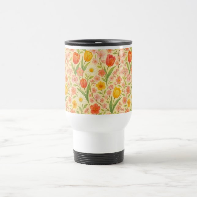 Taza De Viaje Cute Easter/spring patterned flowers (Centro)