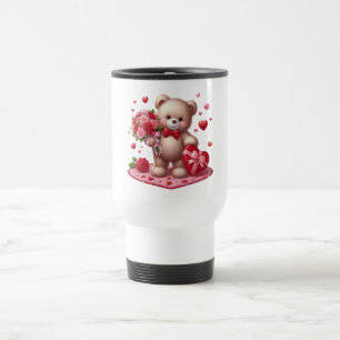 Taza De Viaje Cute El día de San Valentín Teddy Bear