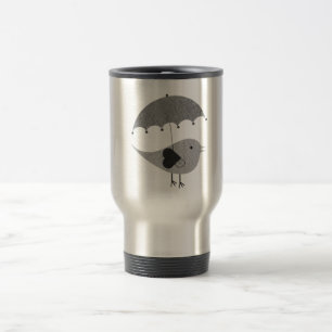 Taza De Viaje Cute Lovebird con paraguas