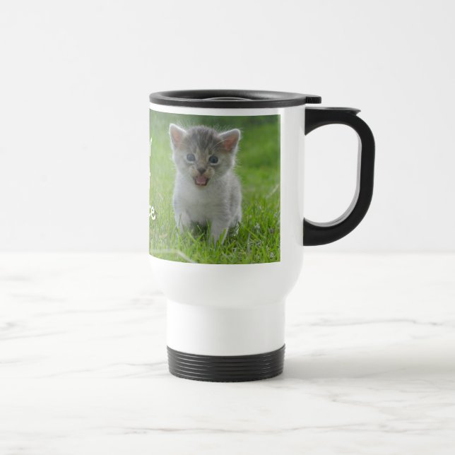 Taza De Viaje Cute Meow Kitten Pequeño pero Feroz (Derecha)