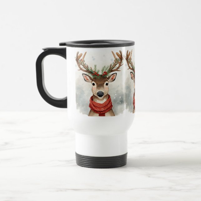 Taza De Viaje Cute Reindeer Christmas Travel Mug For Cozy Winter (Izquierda)