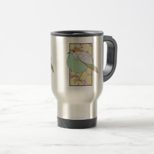 Taza De Viaje Cute Stylish Framed Pastel Songbird