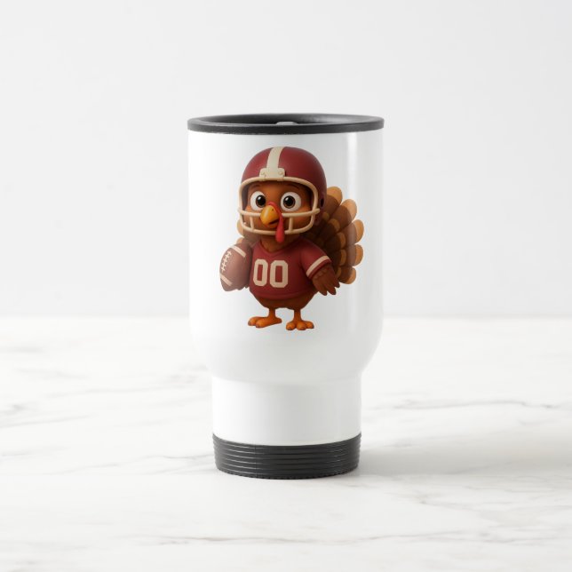Taza De Viaje Cute Thanksgiving day football turkey (Centro)