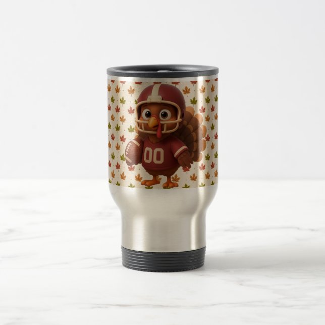 Taza De Viaje Cute Thanksgiving day football turkey (Centro)