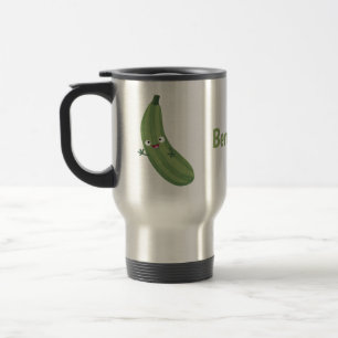Taza De Viaje Cute zucchini feliz personalizado ilustracion