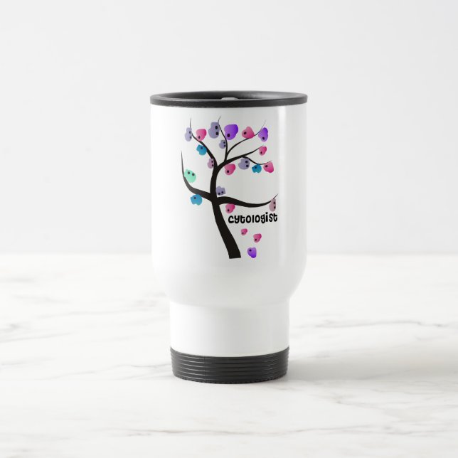 Taza De Viaje Cytólogo Regalos Árbol Único Con Diseño De Células (Centro)