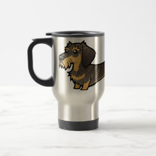 Taza De Viaje Dachshund del dibujo animado (wirehair)