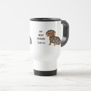Taza De Viaje Dachshund Mi Mejor Amigo Nombre Personalizado Mug 