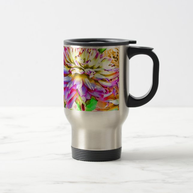 Taza De Viaje Dahlia Gift de acuarela digital (Derecha)