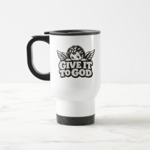 Taza De Viaje Dalo a Dios Cherub Cita de Fe Cristiana