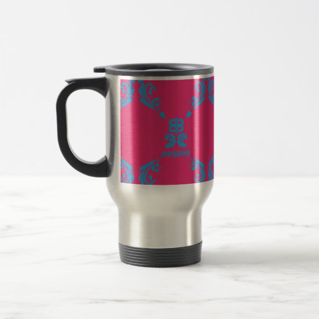 Taza De Viaje Damasco Aguamarina-Magenta (Izquierda)