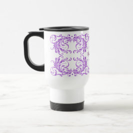 Taza De Viaje Damasco de la violeta del monograma