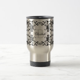 Taza De Viaje Damasco negro del monograma
