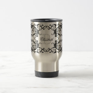 Taza De Viaje Damasco negro del monograma