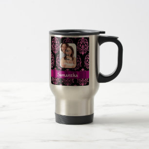 Taza De Viaje Damasco rosa y negro