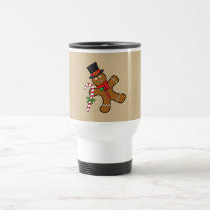 Taza De Viaje Danzando al hombre del pan de jengibre