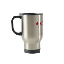 Taza de viaje de acero inoxidable con corazones ro