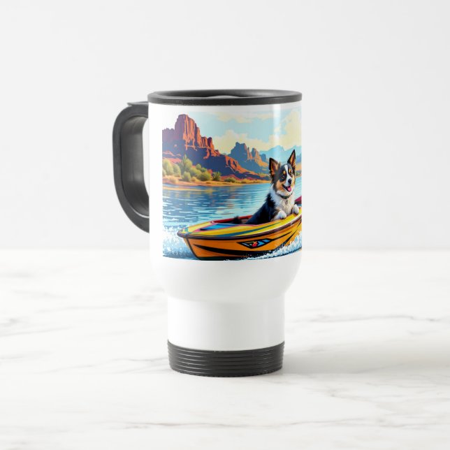 Taza de viaje de acero inoxidable con imagen de pe (Anverso izquierdo)
