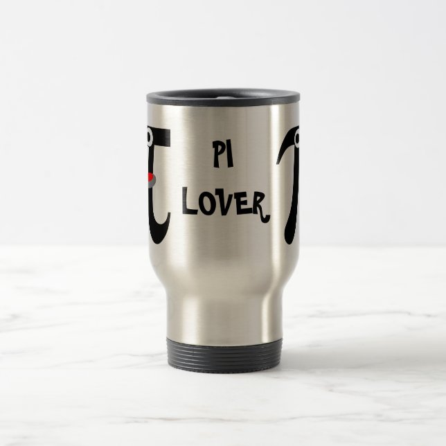 Taza de viaje de aluminio AMANTE de Pi sonriente (Centro)