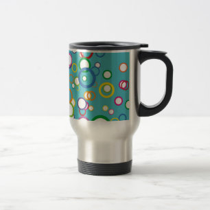 Taza de viaje de aluminio con círculos de colores