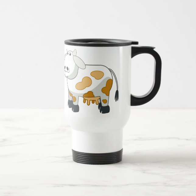 Taza de viaje de aluminio de vaca lechera de dibuj (Derecha)