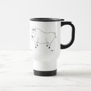 Taza de viaje de arte popular toro