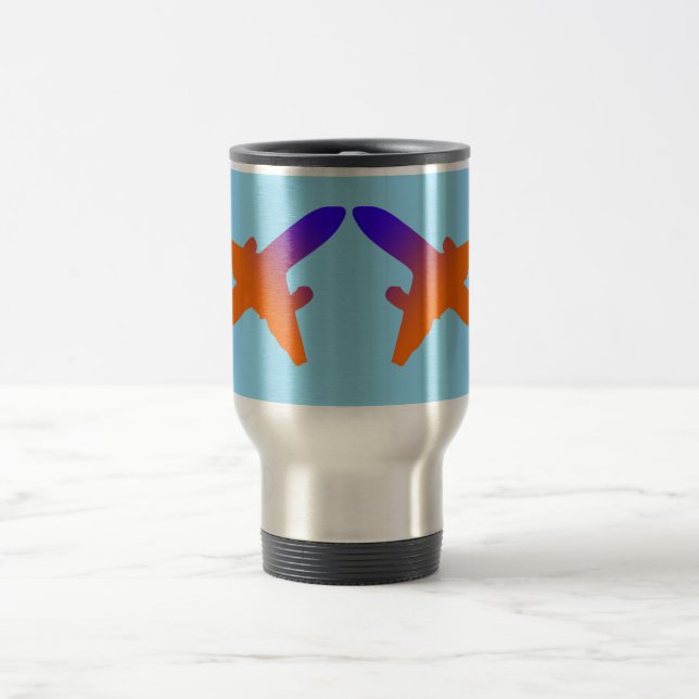Taza de viaje de aviones despegando (Centro)