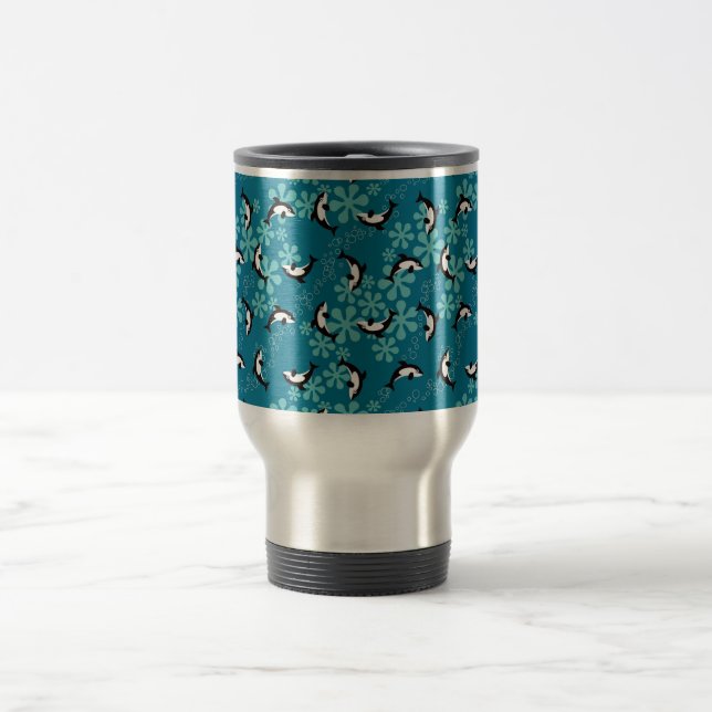 Taza de viaje de ballena orca (Centro)